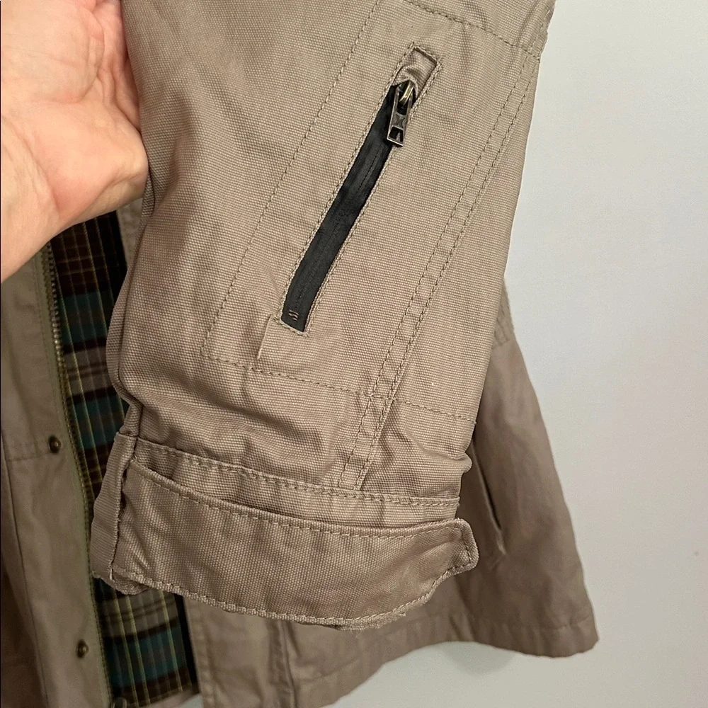 Hurley Men’s Green Waxed Covert Cotton Hood Field Jacket XL Streetwear Utility - Picture 6 of 10